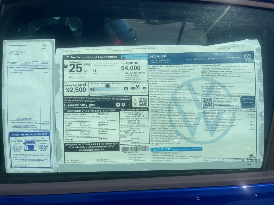 2026 Volkswagen Golf R 2.0T DSG