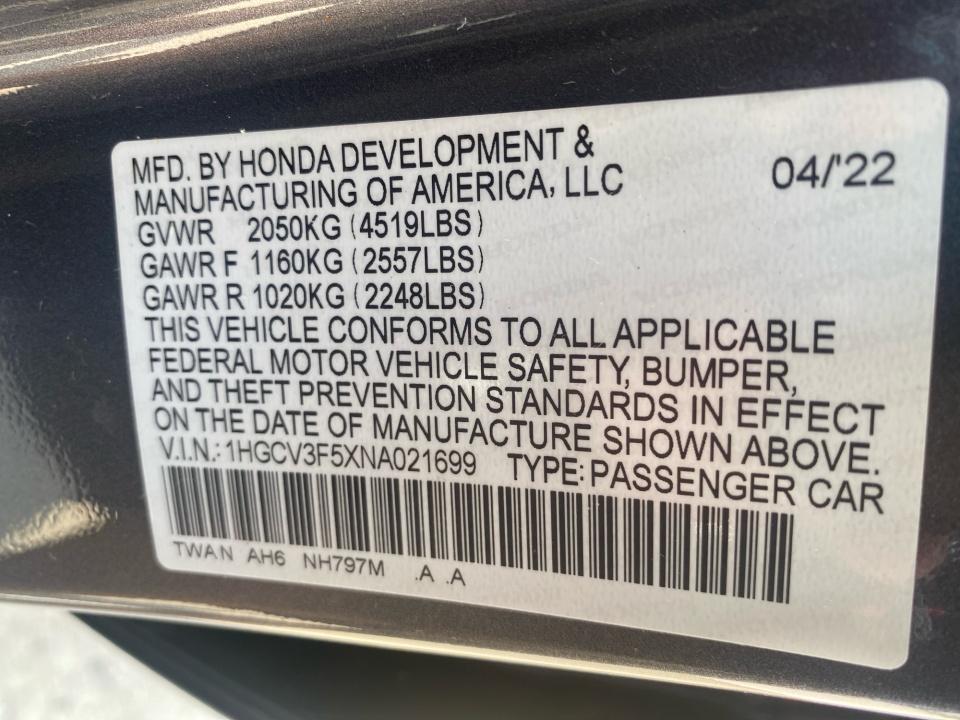 2022 Honda Accord Hybrid EX-L
