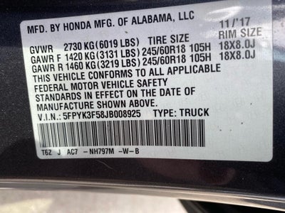 2018 Honda Ridgeline RTL