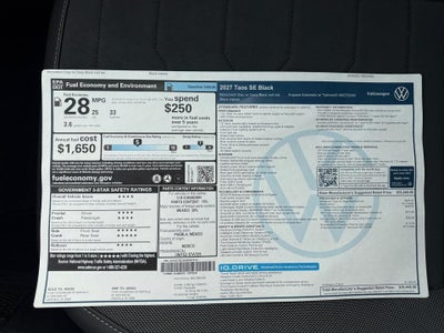 2027 Volkswagen Taos SE Black