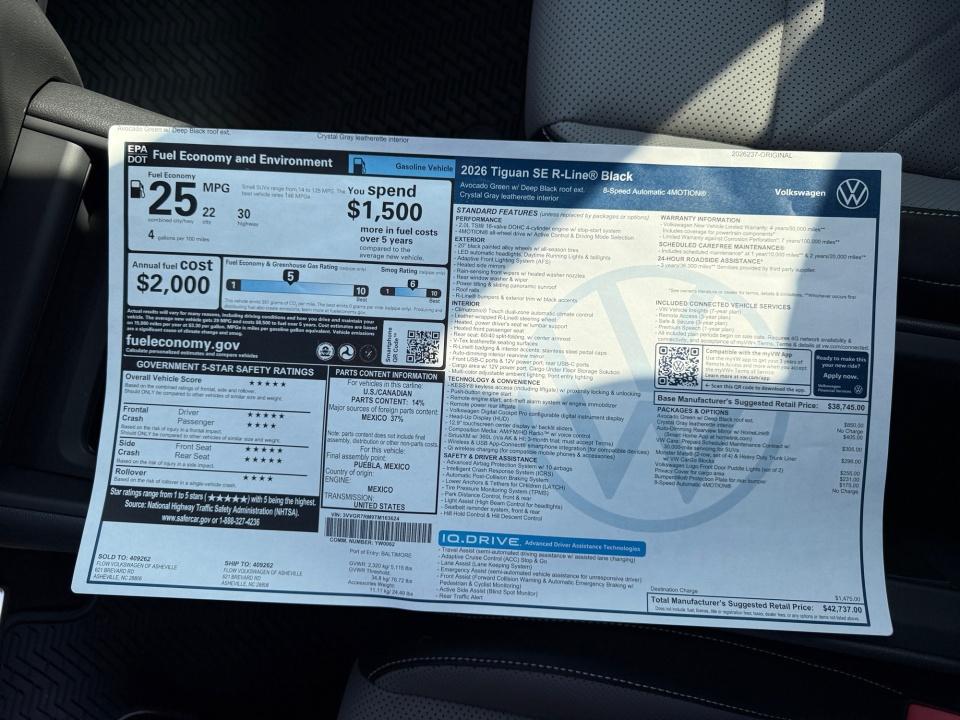2026 Volkswagen Tiguan SE R-Line Black