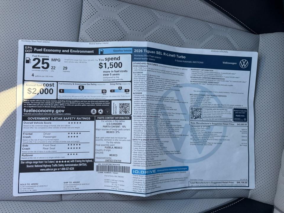 2026 Volkswagen Tiguan SEL R-Line Turbo