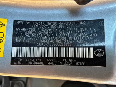 2016 Lexus ES 350 350
