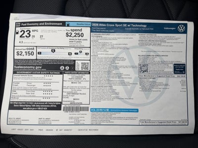 2026 Volkswagen Atlas Cross Sport 2.0T SE w/Technology