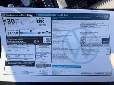 2027 Volkswagen Taos SE Black