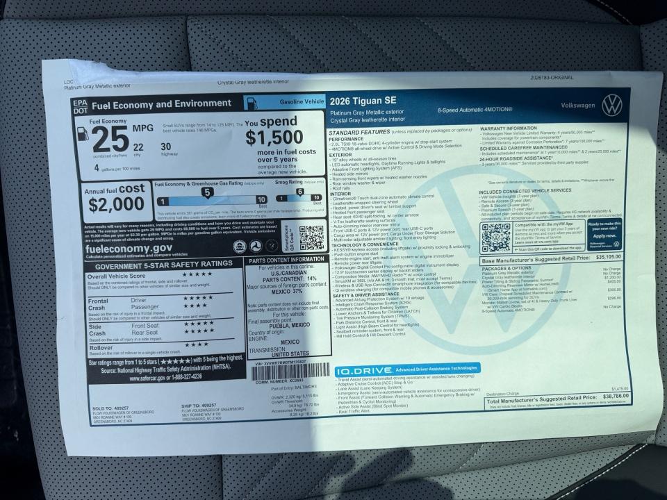 2026 Volkswagen Tiguan SE