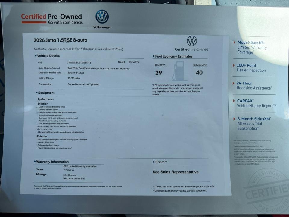 2026 Volkswagen Jetta SE