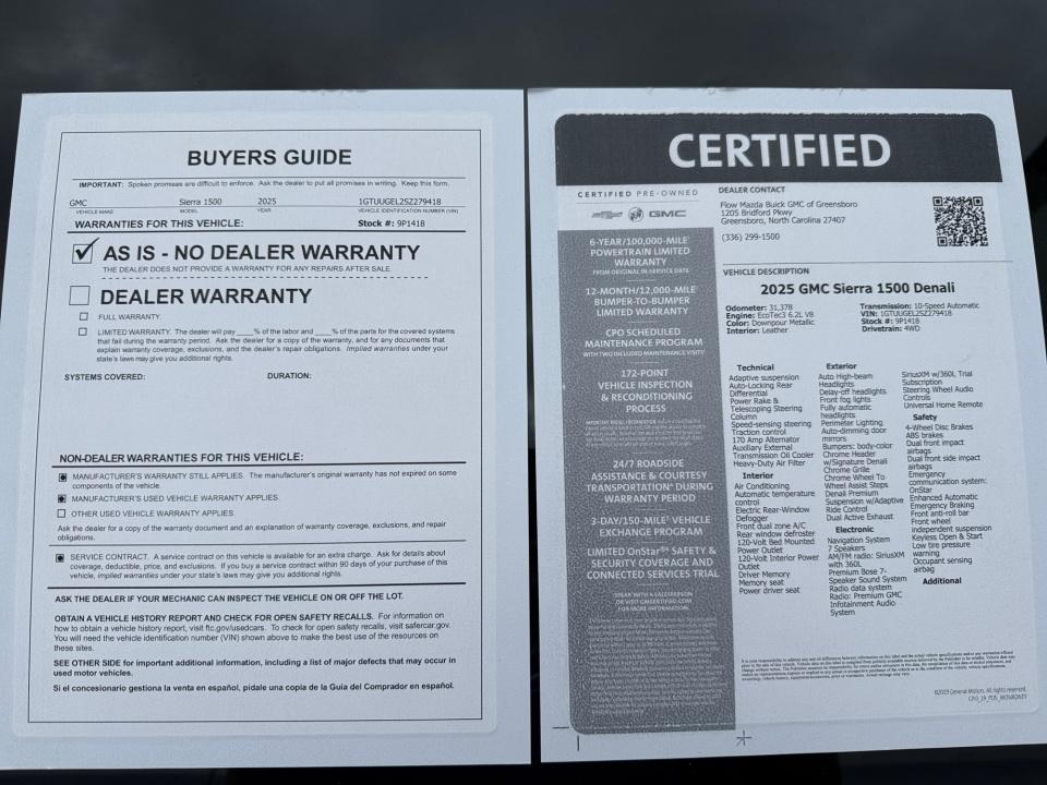 2025 GMC Sierra 1500 4WD Crew Cab Short Box Denali